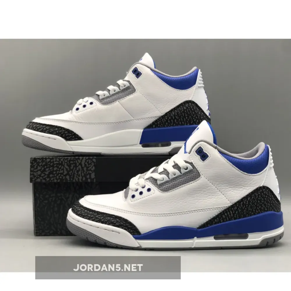 Air Jordan 3 White/Black-Cement Grey-Racer Blue  CT8532-145