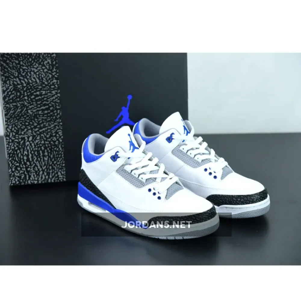 Air Jordan 3 White/Black-Cement Grey-Racer Blue  CT8532-145