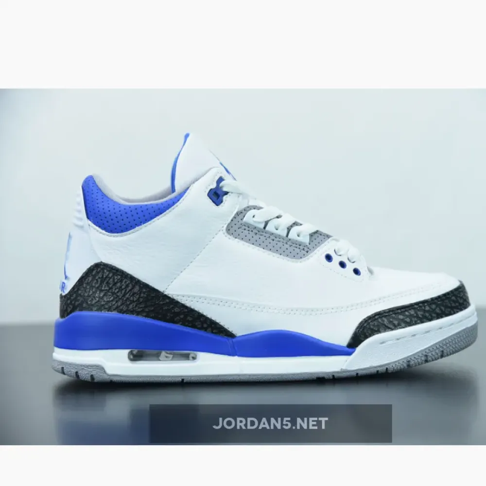 Air Jordan 3 White/Black-Cement Grey-Racer Blue  CT8532-145