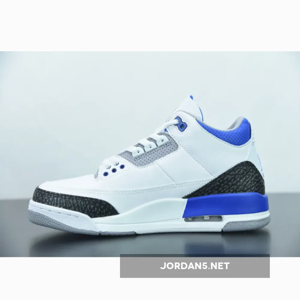Air Jordan 3 White/Black-Cement Grey-Racer Blue  CT8532-145