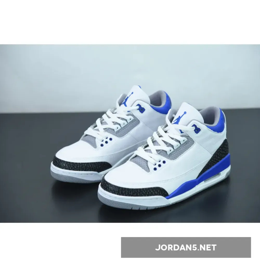 Air Jordan 3 White/Black-Cement Grey-Racer Blue  CT8532-145
