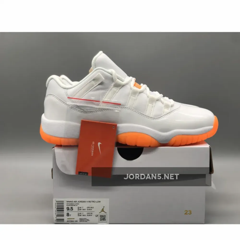 Air Jordan 11 Low White/Bright Citrus  AH7860-139