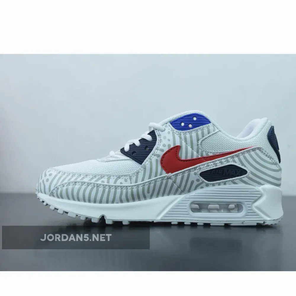 Nike Air Max 90 “Euro Tour” White/Midnight Navy-Red  CW7574-100