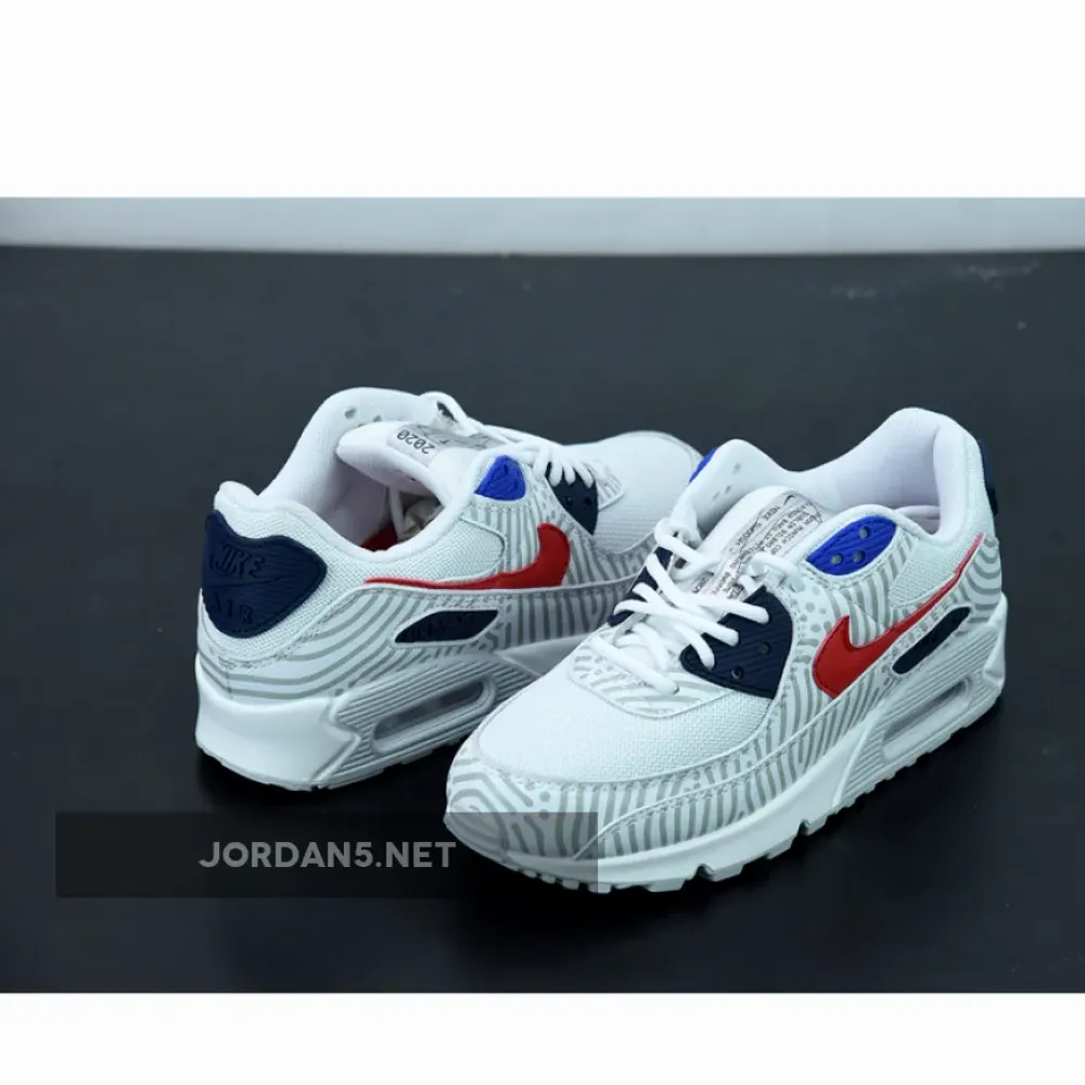 Nike Air Max 90 “Euro Tour” White/Midnight Navy-Red  CW7574-100