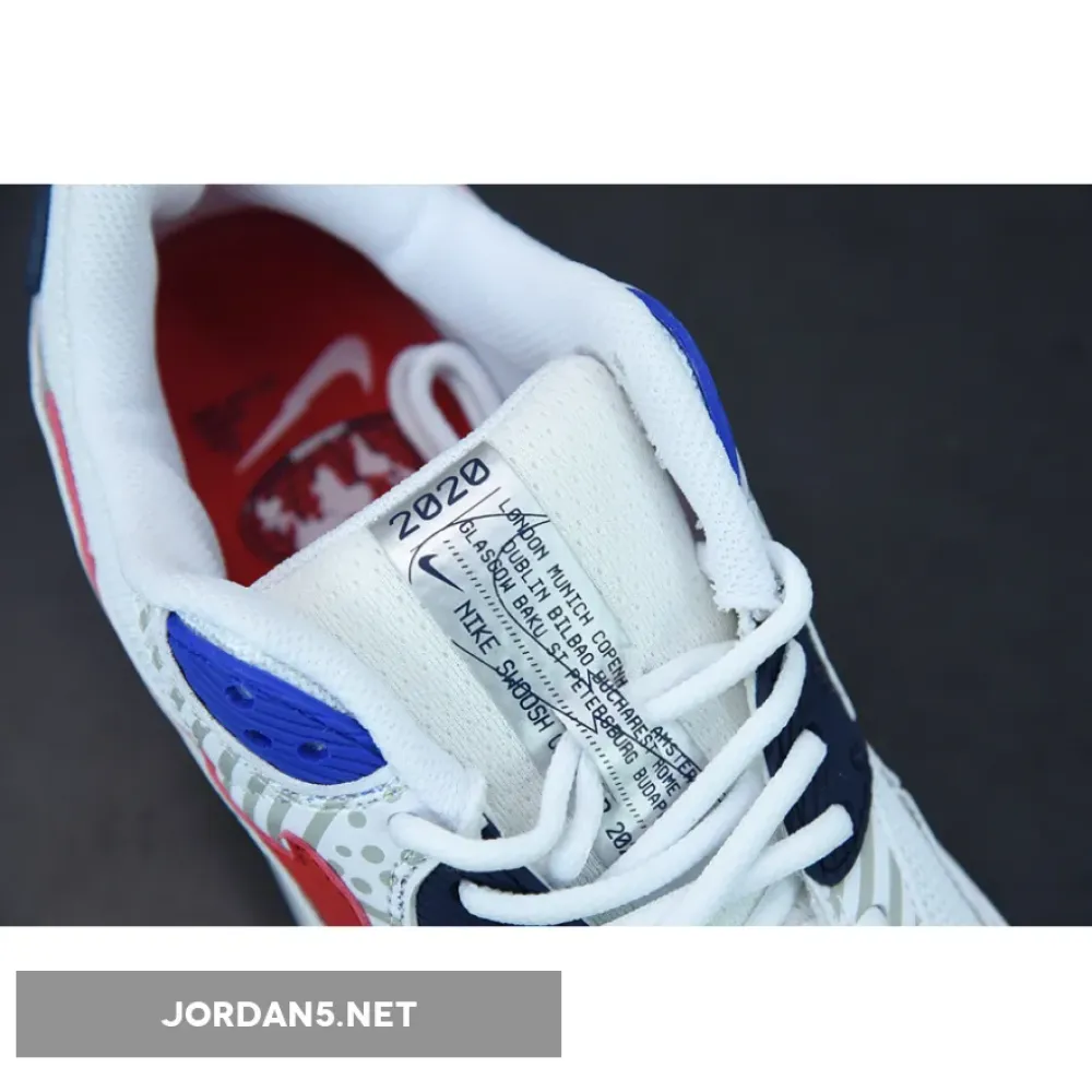 Nike Air Max 90 “Euro Tour” White/Midnight Navy-Red  CW7574-100