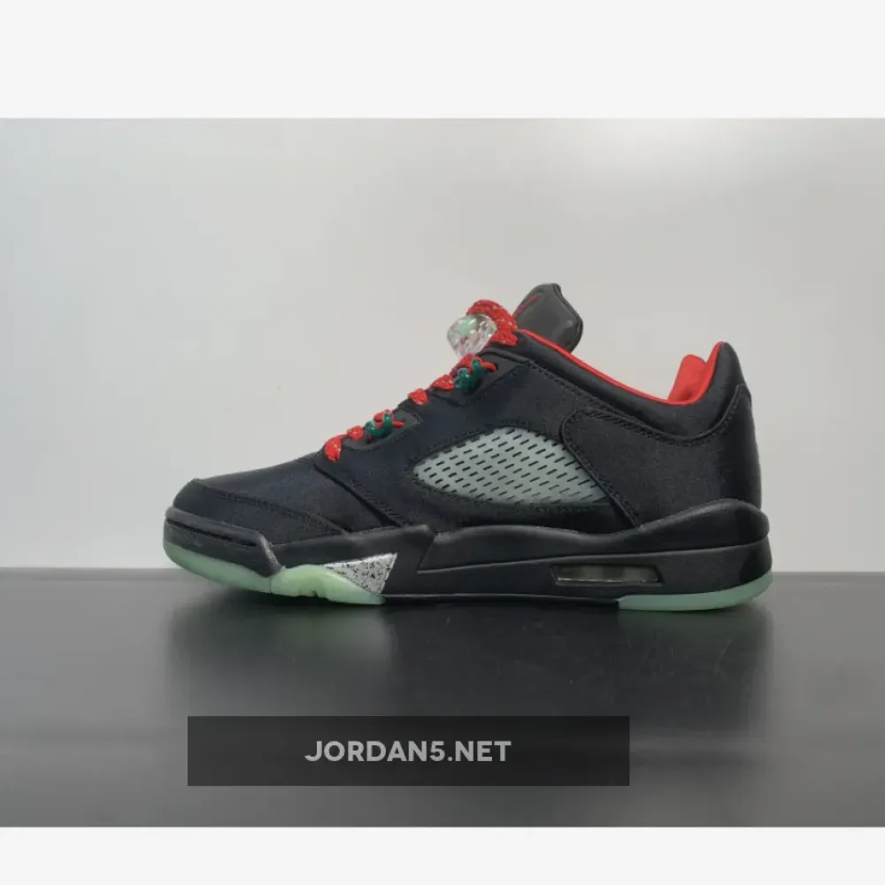 Clot x Air Jordan 5 Low Black Red Volt  DM4640-036