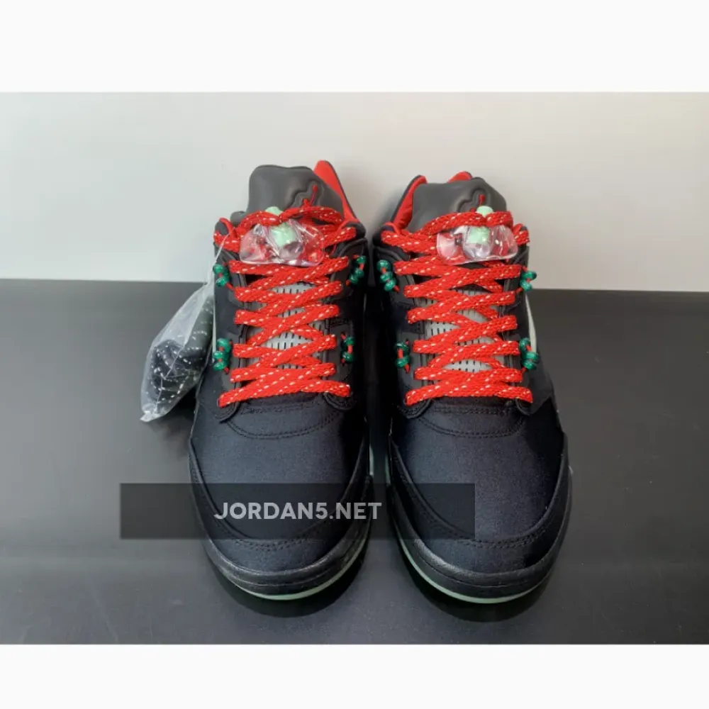 Clot x Air Jordan 5 Low Black Red Volt  DM4640-036