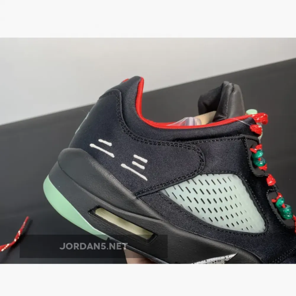 Clot x Air Jordan 5 Low Black Red Volt  DM4640-036