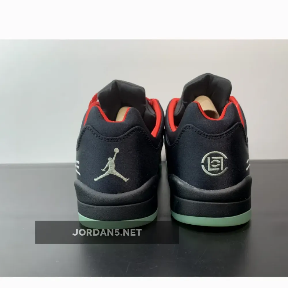 Clot x Air Jordan 5 Low Black Red Volt  DM4640-036