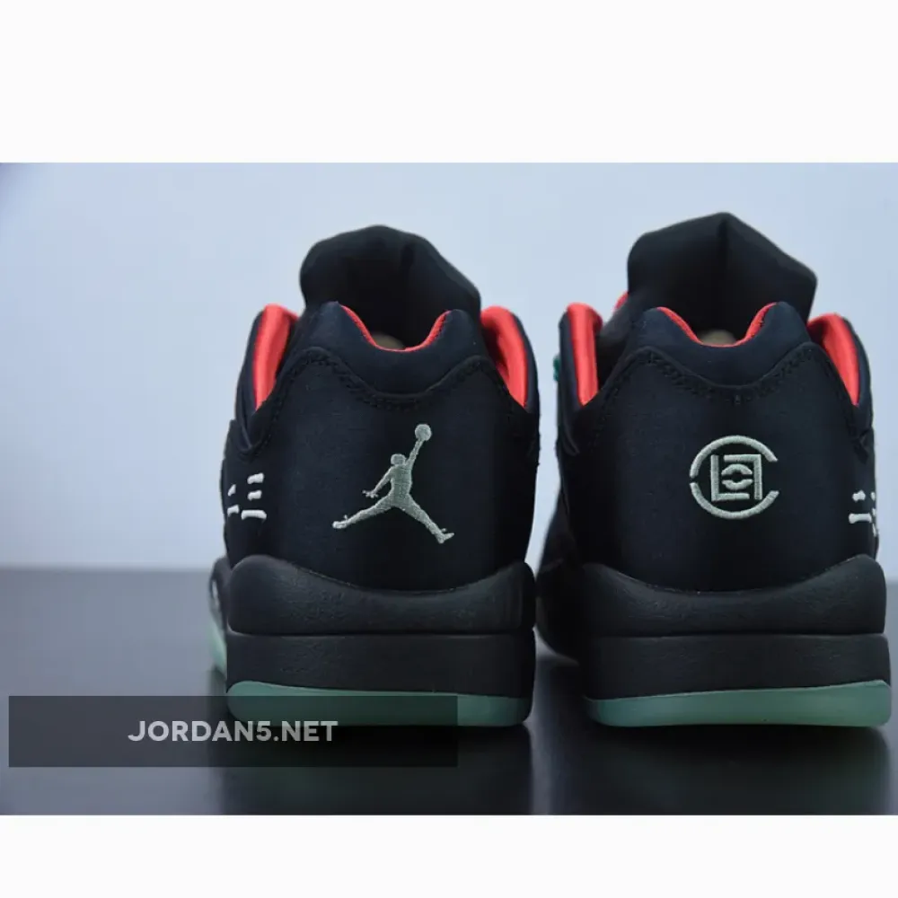Clot x Air Jordan 5 Low Black Red Volt  DM4640-036