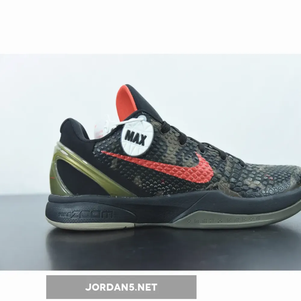 Nike Zoom Kobe VI ‘Italian Camo’ Black/Khaki-Olive-Crimson 429659-900
