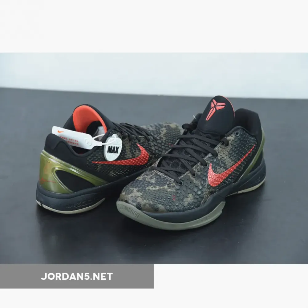 Nike Zoom Kobe VI ‘Italian Camo’ Black/Khaki-Olive-Crimson 429659-900