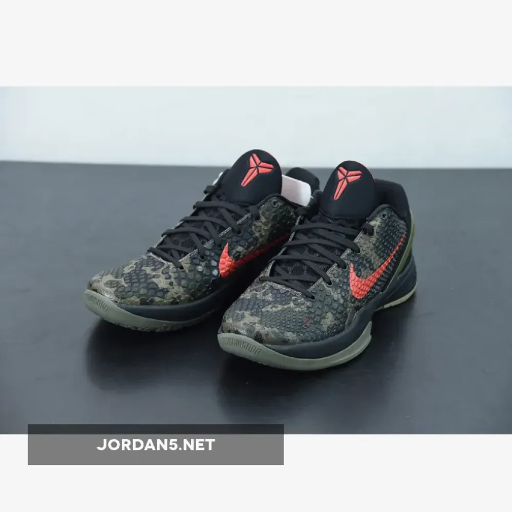 Nike Zoom Kobe VI ‘Italian Camo’ Black/Khaki-Olive-Crimson 429659-900
