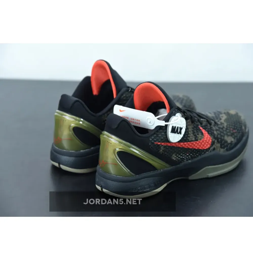 Nike Zoom Kobe VI ‘Italian Camo’ Black/Khaki-Olive-Crimson 429659-900