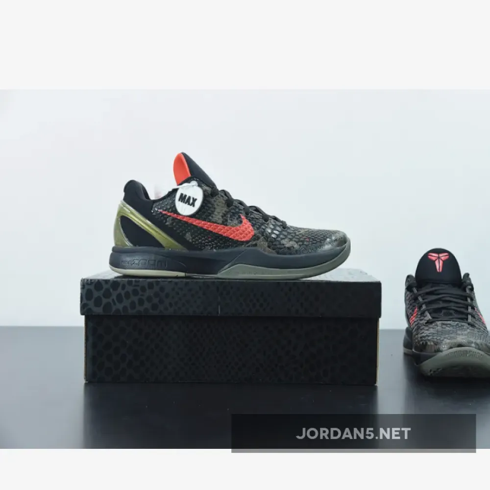 Nike Zoom Kobe VI ‘Italian Camo’ Black/Khaki-Olive-Crimson 429659-900