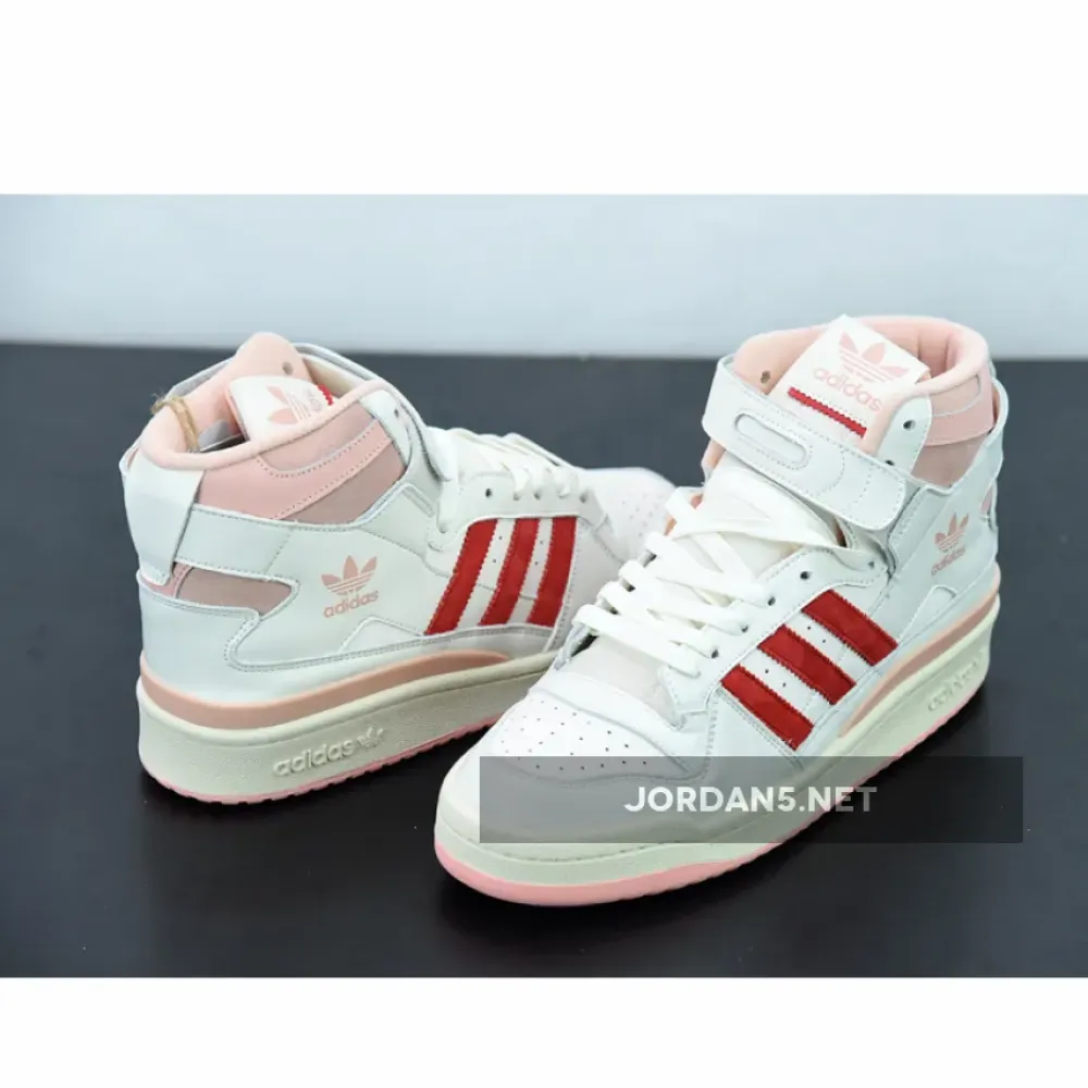 adidas Forum 84 High Off White/Pink Glow-Vivid Red  H01670