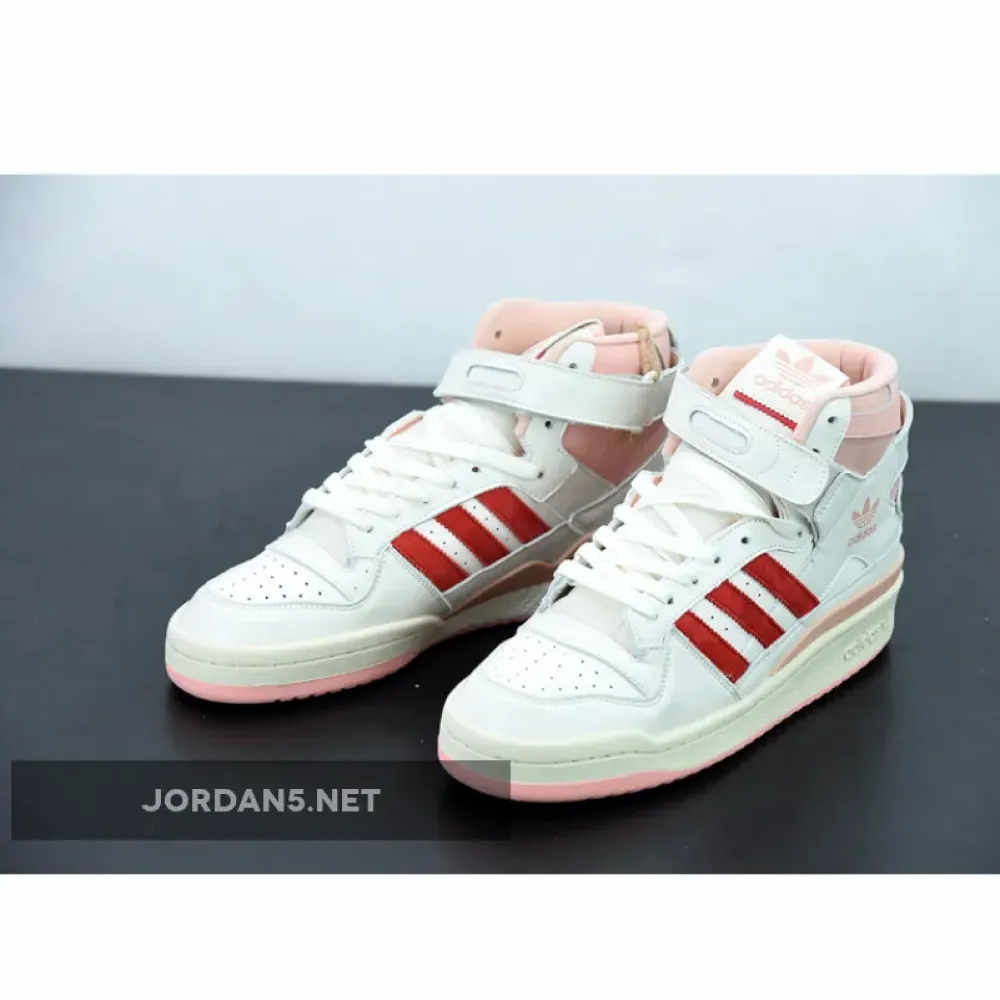 adidas Forum 84 High Off White/Pink Glow-Vivid Red  H01670