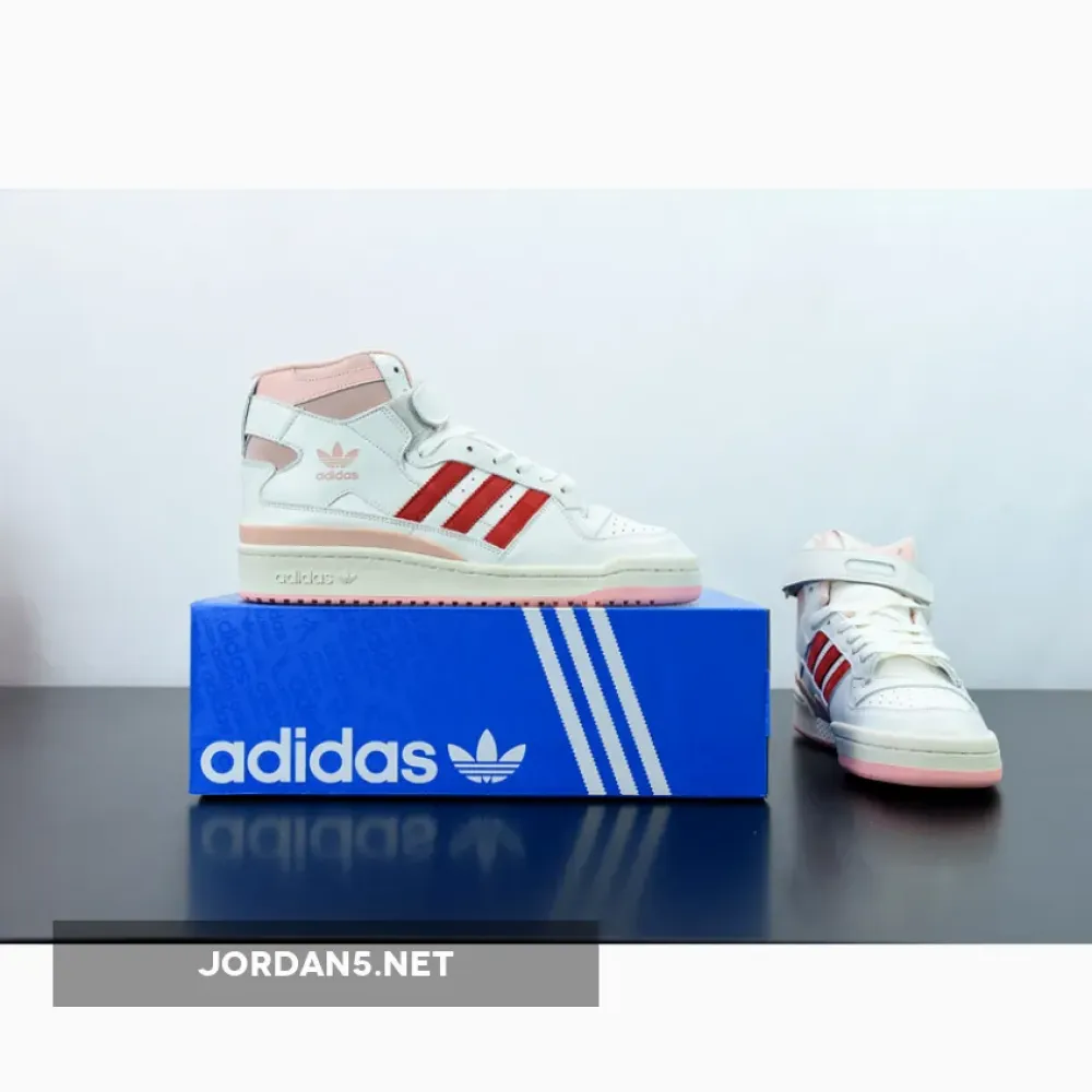 adidas Forum 84 High Off White/Pink Glow-Vivid Red  H01670
