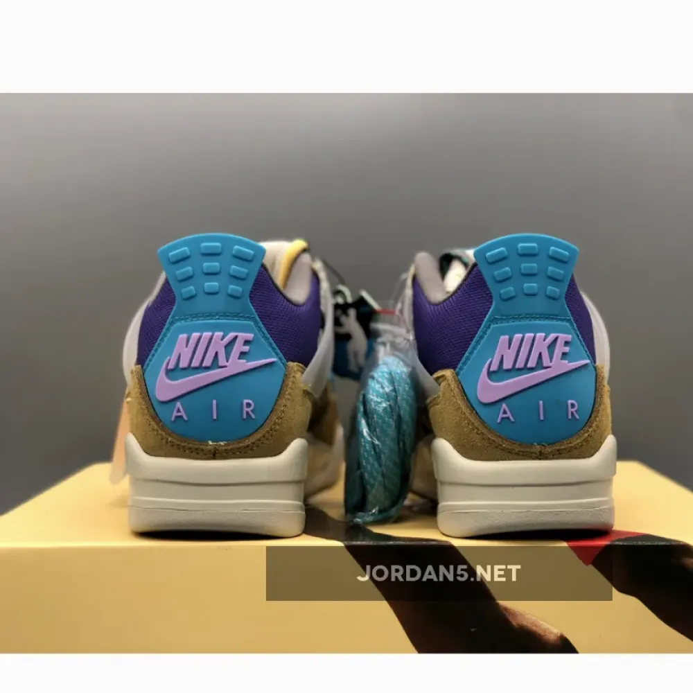 Union x Air Jordan 4 Desert Moss/Turquoise Blue-Dark Iris  DJ5718-300