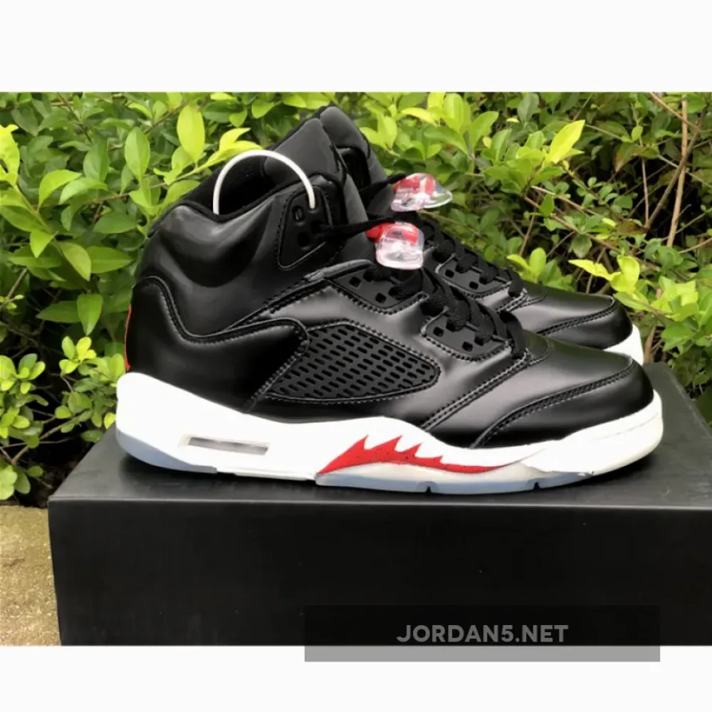 Air Jordan 5 Black/Muslin-Fire Red  CT8480-001