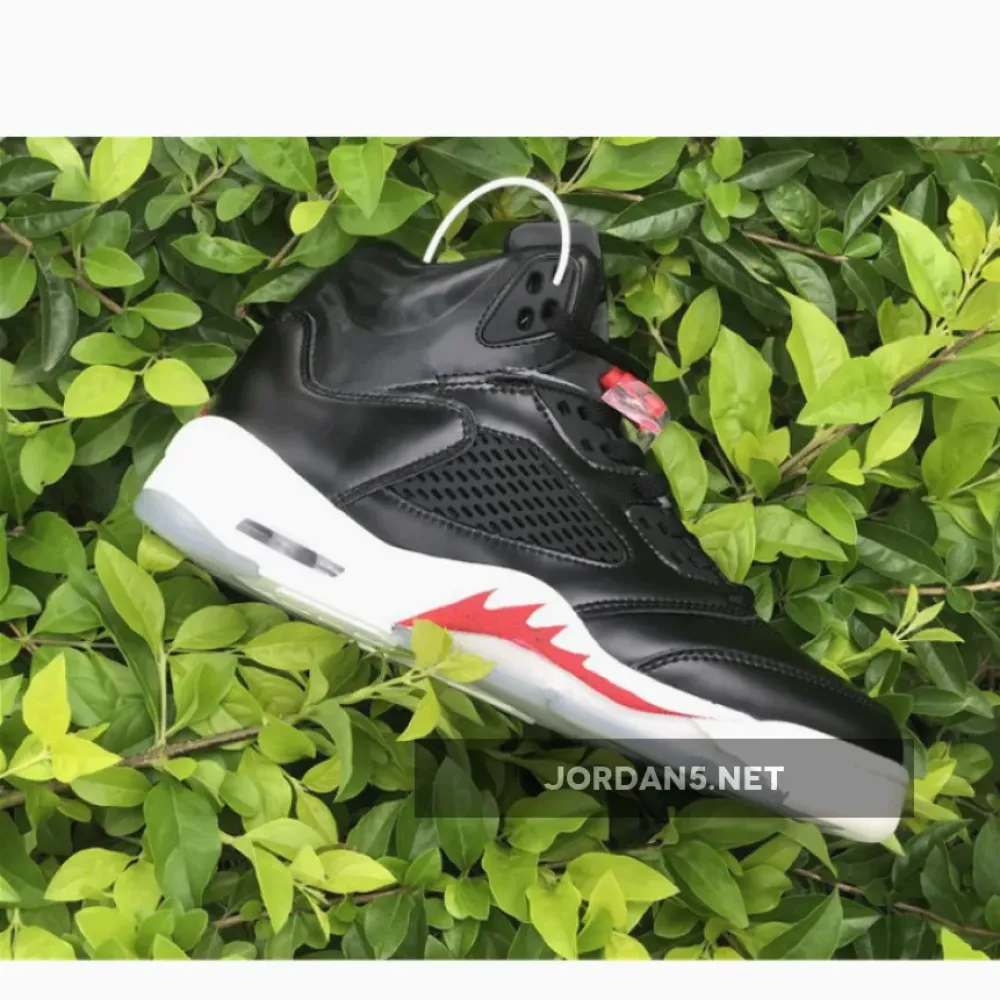 Air Jordan 5 Black/Muslin-Fire Red  CT8480-001