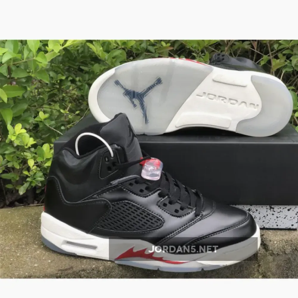 Air Jordan 5 Black/Muslin-Fire Red  CT8480-001