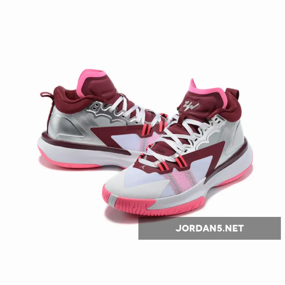 Jordan Zion 1 “Marion” White/Hyper Pink-Dark Beetroot-Metallic Silver DA3130-100