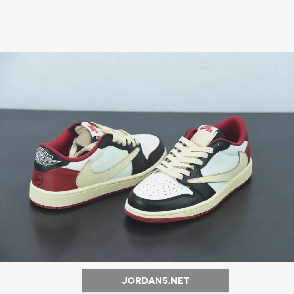 Travis Scott x Fragment x Air Jordan 1 Low OG White Red Black