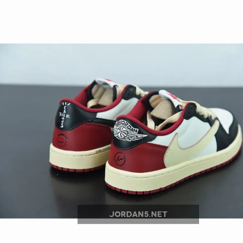 Travis Scott x Fragment x Air Jordan 1 Low OG White Red Black