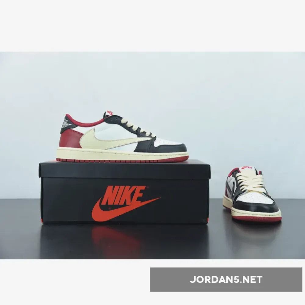 Travis Scott x Fragment x Air Jordan 1 Low OG White Red Black