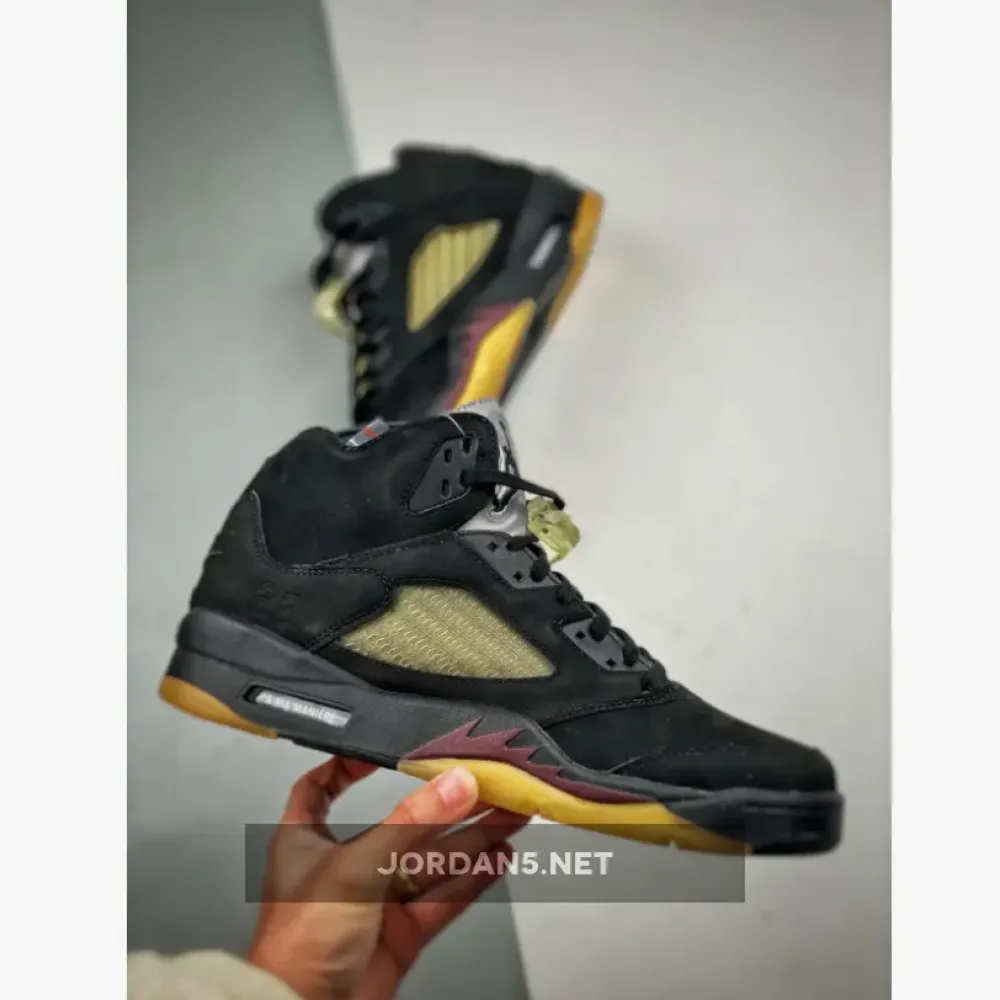 A Ma Maniére x Air Jordan 5 Black/Burgundy Crush  FD1330-001