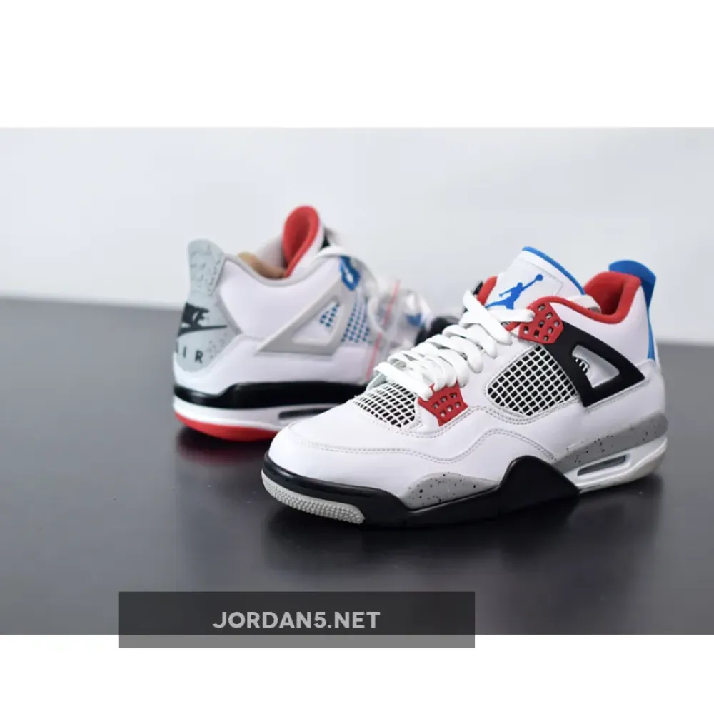 Air Jordan 4 Retro “What The” White/Military Blue-Fire Red-Tech Grey CI1184-146