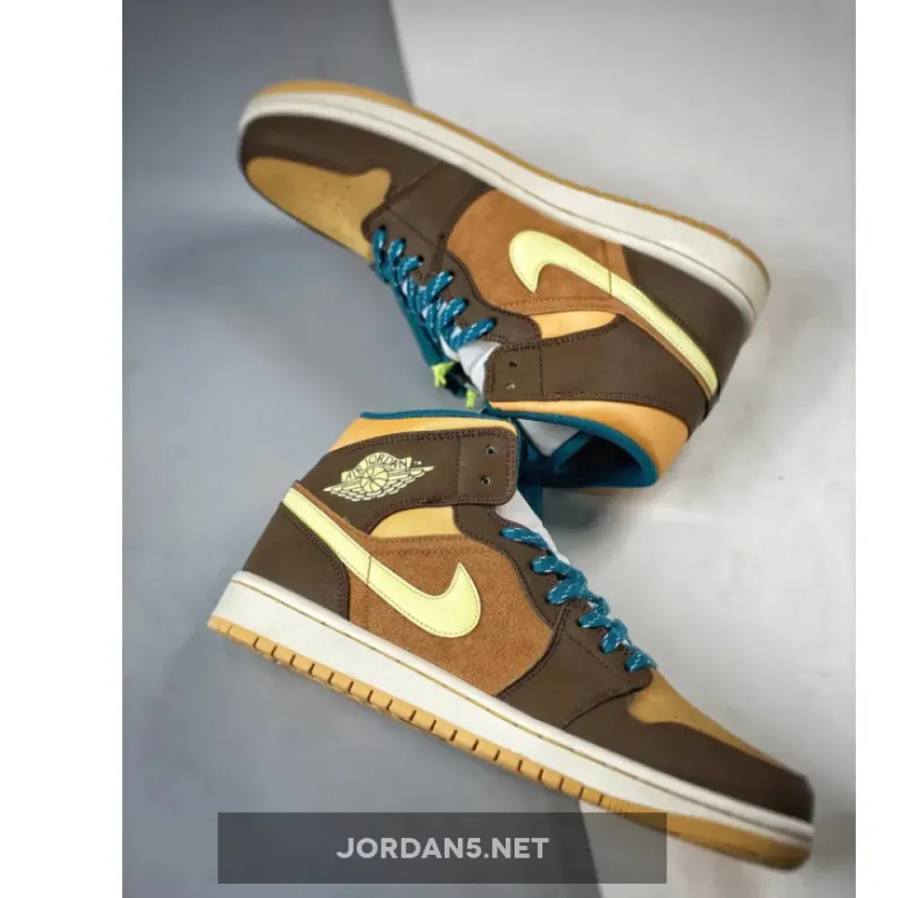Air Jordan 1 Mid Cacao Wow/Luminous Green  DZ6335-200