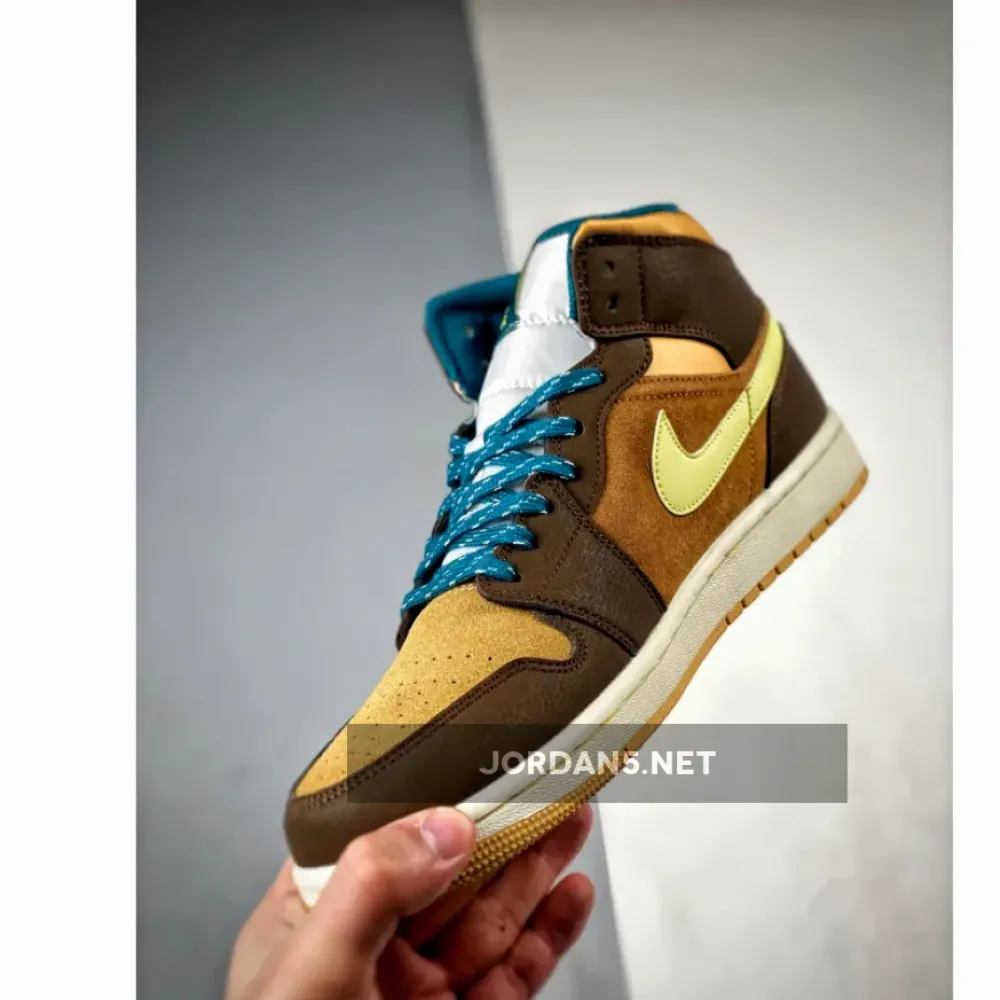 Air Jordan 1 Mid Cacao Wow/Luminous Green  DZ6335-200