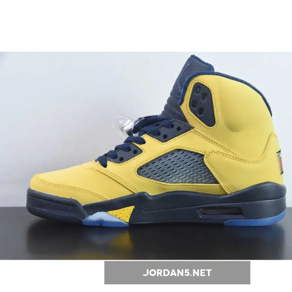 Air Jordan 5 Retro Michigan Amarillo/College Navy  CQ9541-704