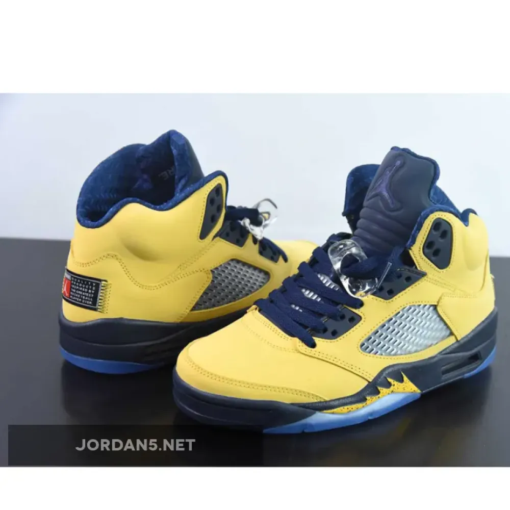 Air Jordan 5 Retro Michigan Amarillo/College Navy  CQ9541-704