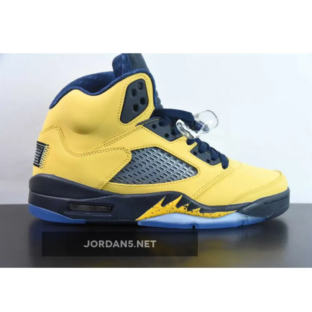Air Jordan 5 Retro Michigan Amarillo/College Navy  CQ9541-704