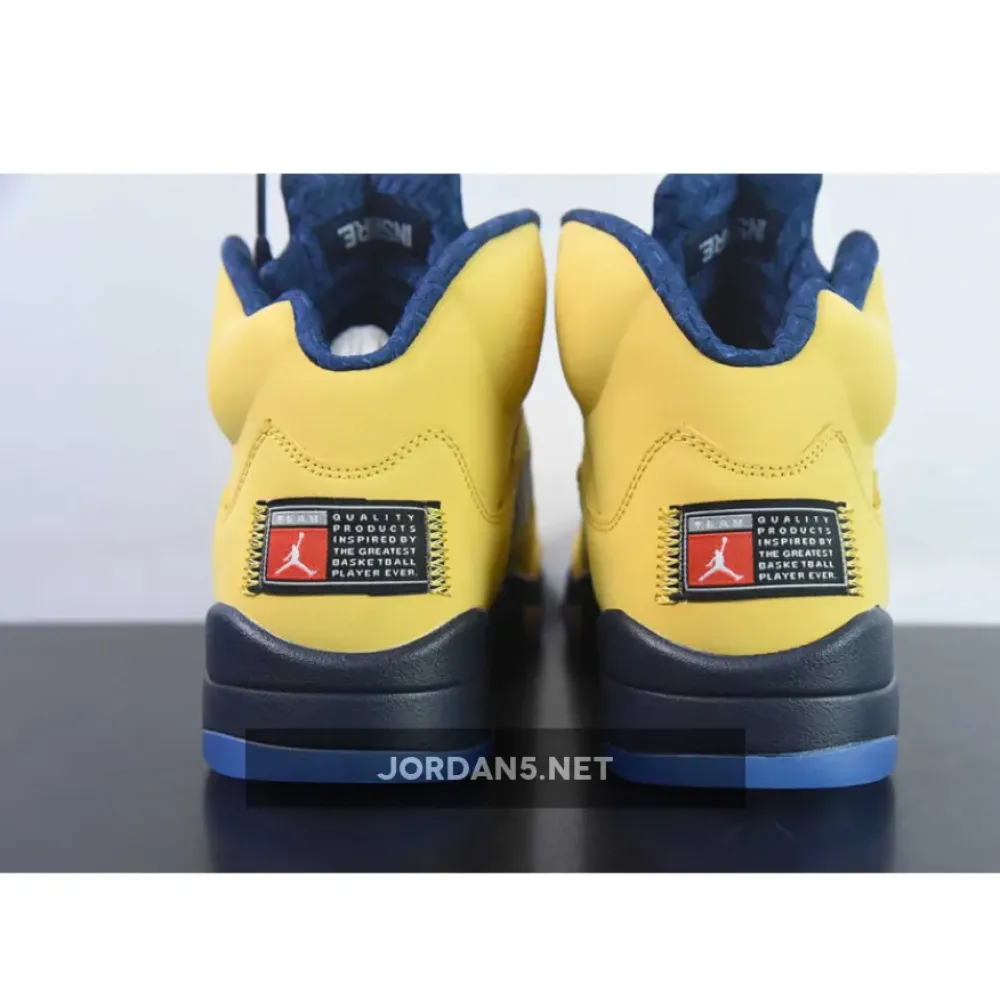 Air Jordan 5 Retro Michigan Amarillo/College Navy  CQ9541-704