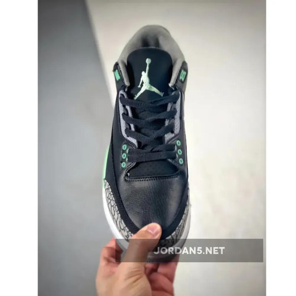 Air Jordan 3 Black/Green Glow-Wolf Grey-White  CT8532-031