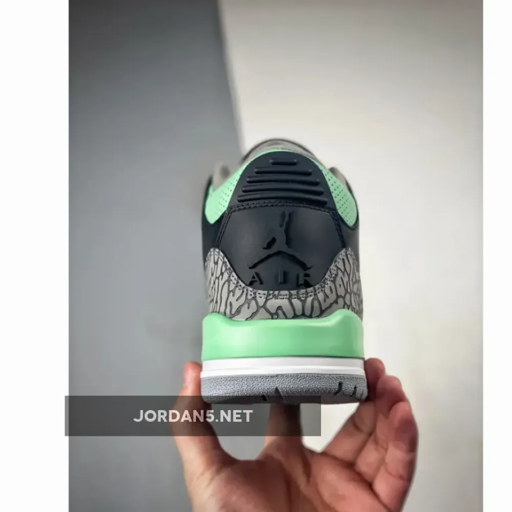 Air Jordan 3 Black/Green Glow-Wolf Grey-White  CT8532-031