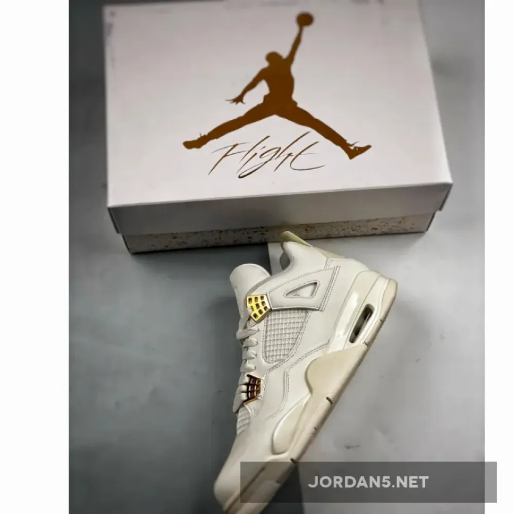 Air Jordan 4 Sail/Metallic Gold-Black  AQ9129-170