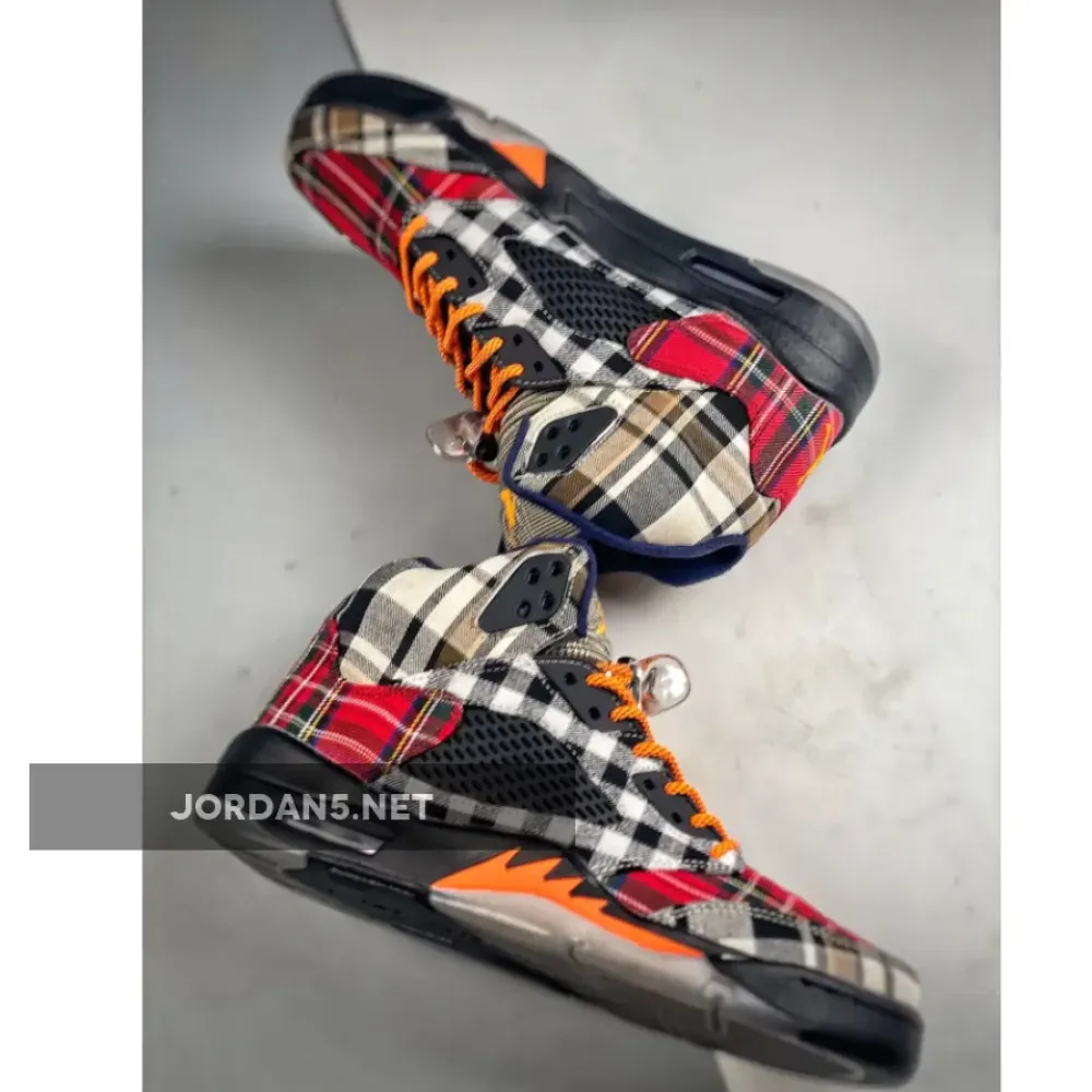 Air Jordan 5 “Plaid” Black/Total Orange-Dark Obsidian  FD4814-008