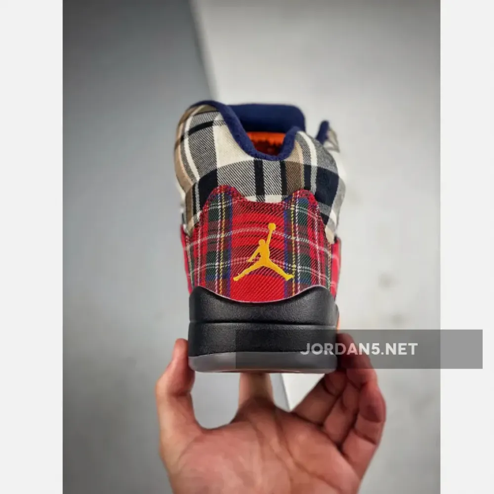 Air Jordan 5 “Plaid” Black/Total Orange-Dark Obsidian  FD4814-008