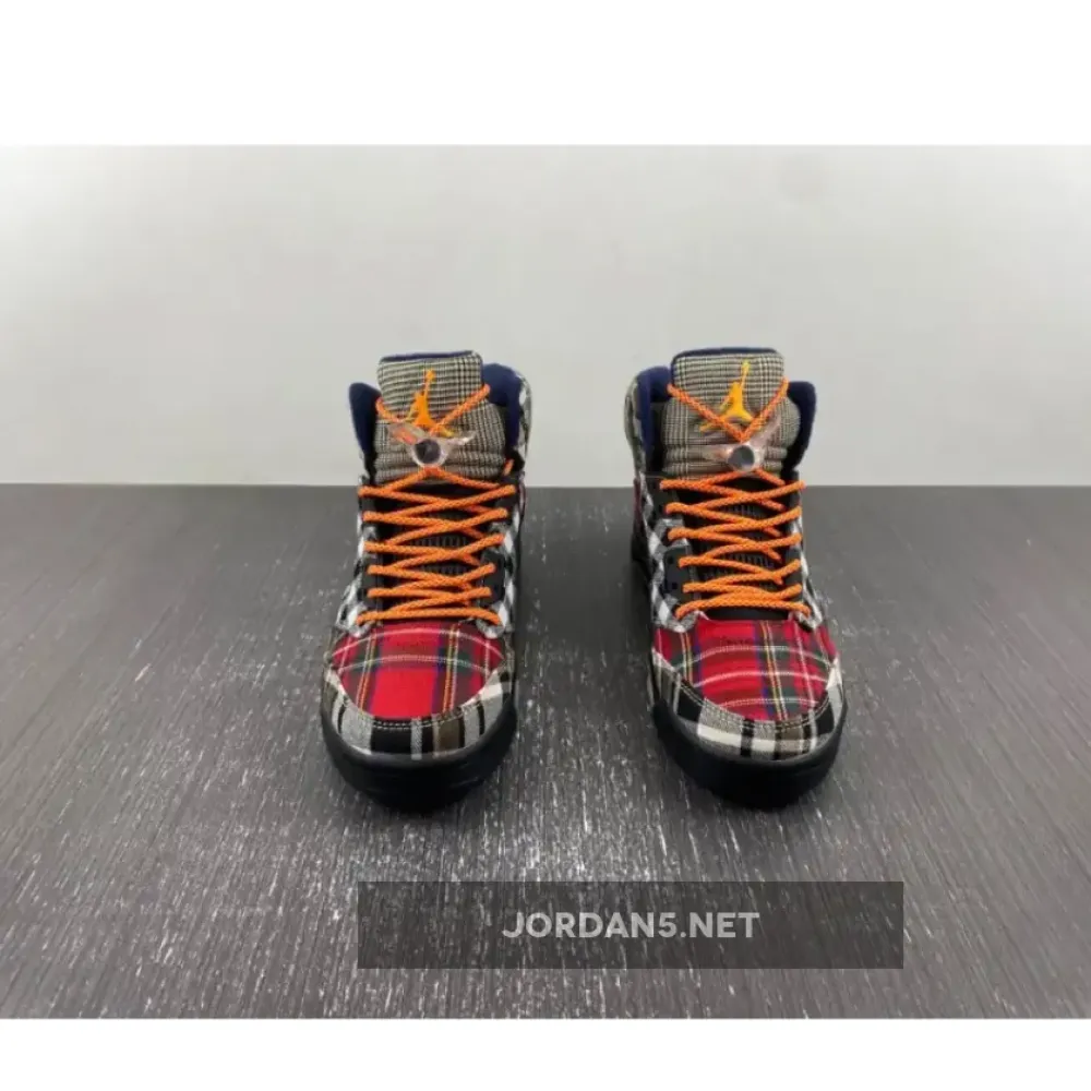 Air Jordan 5 Plaid Black/Total Orange  FD4814-008
