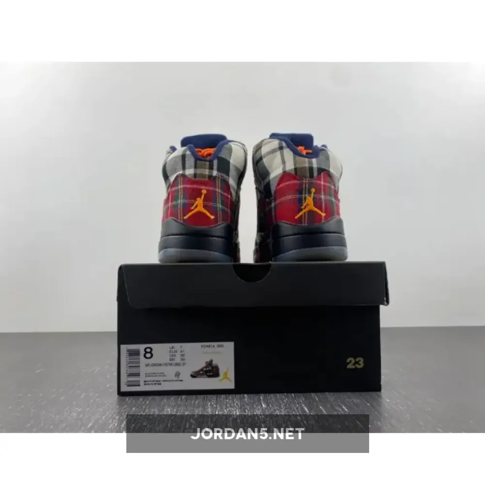 Air Jordan 5 Plaid Black/Total Orange  FD4814-008