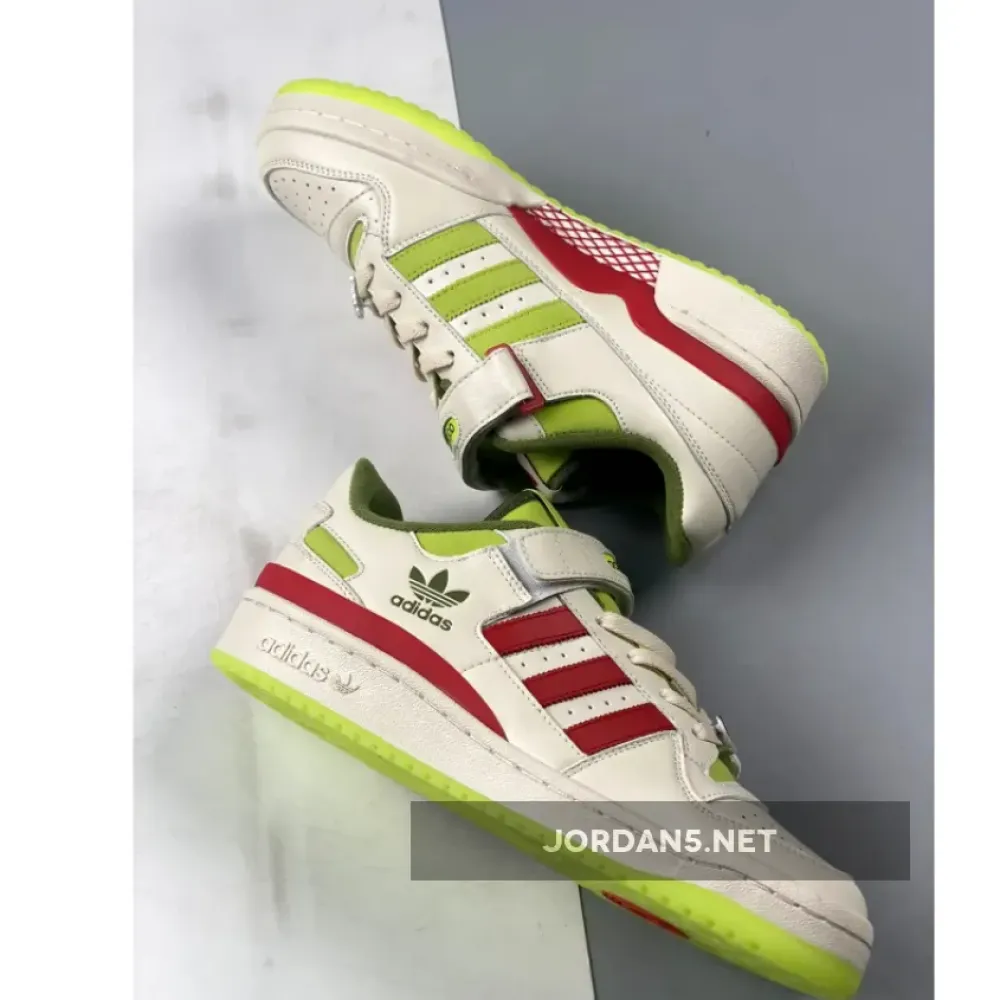 The Grinch x adidas Forum Low Cream White/Solar Slime  ID3512