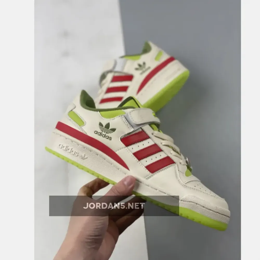 The Grinch x adidas Forum Low Cream White/Solar Slime  ID3512