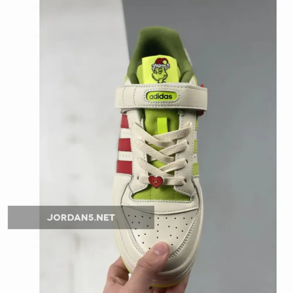 The Grinch x adidas Forum Low Cream White/Solar Slime  ID3512