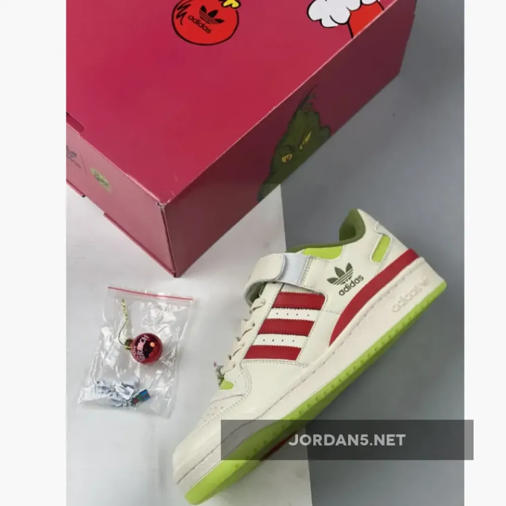 The Grinch x adidas Forum Low Cream White/Solar Slime  ID3512