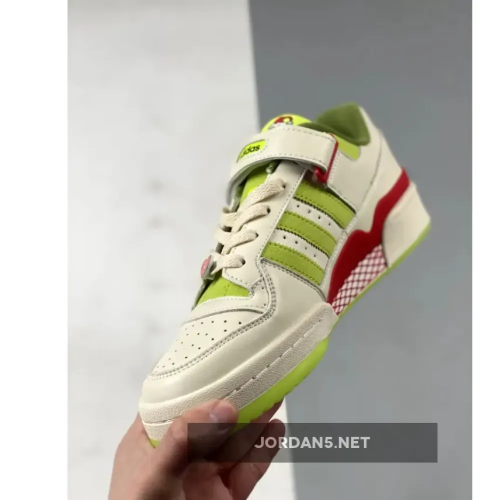 The Grinch x adidas Forum Low Cream White/Solar Slime  ID3512